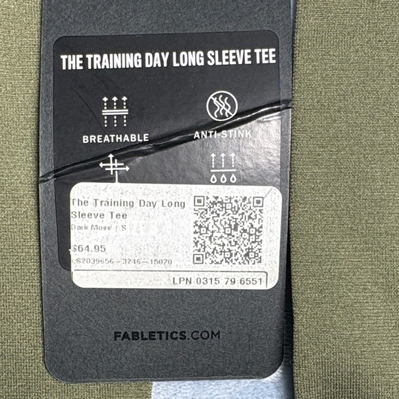 Fabletics Men's Long Sleeve Training Tee in Olive - Picture 2 of 5